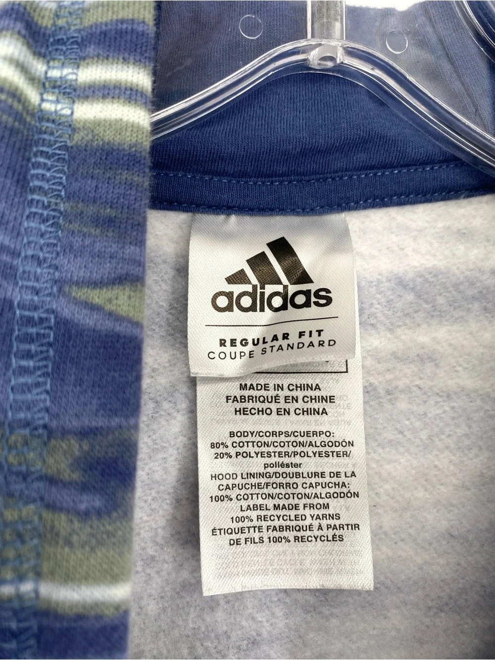 Adidas Boy’s Liquid Camo Print Hoodie Sweatshirt Size Large
